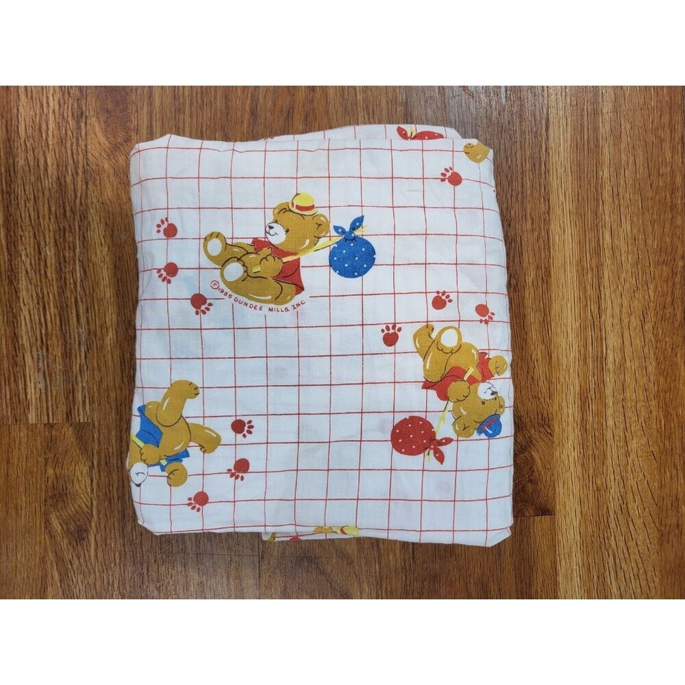 Vtge 1986 Dundee Teddy Bear‎ Grid Crib Sheet